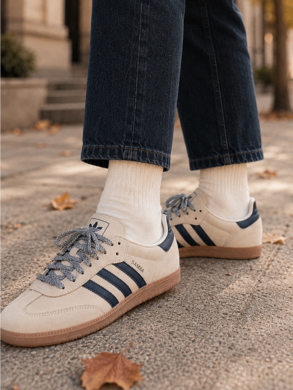 Adidas Samba OG Cream Suede Navy Gum Sneakers – Men’s 8 / Women’s 9